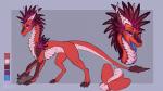 claws eyebrows eyelashes female feral horn open_mouth purple_eyes solo tail teeth tongue conditional_dnp oksara mythology dragon mythological_creature mythological_scalie scalie wingless_dragon 16:9 2020 4k absurd_res digital_media_(artwork) hi_res model_sheet widescreen