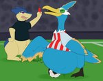 abdominal_bulge avian_feet ball beak blue_body facial_markings feathered_crest feathered_wings feathers feet feral green_eyes head_crest head_markings jersey male markings mask_(marking) membrane_(anatomy) penalty_card same_size_vore soccer soccer_ball sport toes vore webbed_feet white_markings wings yellow_markings diorexity nintendo pokemon atticus_(diorexity) fan_character thunk_(gyro) avian cramorant generation_2_pokemon generation_8_pokemon pokemon_(species) typhlosion hi_res