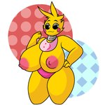 anthro bib big_breasts big_nipples breasts dark_sclera feathers female hand_on_hip machine metal nipples non-mammal_nipples pink_nipples rosy_cheeks simple_background solo wide_hips yellow_body yellow_feathers chip_at_night five_nights_at_freddy's five_nights_at_freddy's_2 scottgames toy_chica_(fnaf) animal_humanoid animatronic avian avian_humanoid bird chicken galliform gallus_(genus) humanoid phasianid robot 1:1 digital_drawing_(artwork) digital_media_(artwork) hi_res