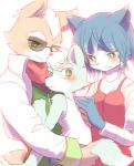 accessory anthro black_nose blue_body blue_fur blue_hair blush bottomwear breasts canid canine canon_couple carrying_another child clothing daww dipstick_ears dipstick_tail eyebrows eyewear family father_(lore) father_and_child_(lore) father_and_son_(lore) female fox fox_mccloud fur green_clothing green_eyes group hair hair_accessory head_tuft humanoid_hands jacket kemono kerchief kiiko krystal_(star_fox) looking_at_another looking_at_child looking_at_relative looking_at_son male mammal marcus_mccloud markings mother_(lore) mother_and_child_(lore) mother_and_son_(lore) multicolored_body multicolored_ears multicolored_fur neckerchief nintendo orange_body orange_fur parent_(lore) parent_and_child_(lore) parent_and_son_(lore) pattern_clothing pink_clothing red_kerchief shirt shorts smile son_(lore) star_fox striped_clothing stripes sunglasses tail tail_markings tank_top thick_eyebrows topwear toraji trio tuft two_tone_body two_tone_fur white_body white_clothing white_eyebrows white_fur white_hair white_topwear young young_anthro