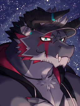 anthro blue_eyes clothing grey_body hair hat headgear headwear horn male muscular muscular_anthro muscular_male pecs solo visor_cap white_hair aoi_tachi0 lifewonders live_a_hero mythology giansar dragon mythological_creature mythological_scalie scalie 3:4 hi_res