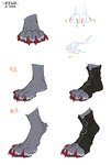 ambiguous_gender anatomy anthro chart claws clothing digitigrade foot_tuft footwear fur furgonomic_footwear furgonomics grey_body grey_fur how-to open-toe_boots paws plantigrade simple_background text tuft white_background fish7163 ambiguous_species mammal 2024 chinese_text digital_drawing_(artwork) digital_media_(artwork) hi_res signature