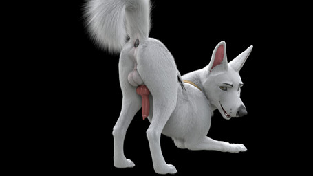 animal_genitalia animal_penis anus ass_up ball_size_difference balls black_background butt canine_genitalia canine_penis digitigrade erection fangs feral fur genitals knot knotted_penis looking_at_viewer looking_back male penis presenting presenting_anus presenting_balls presenting_hindquarters presenting_penis quadruped raised_tail simple_background snout solo tail teeth white_body white_fur redneck_redoubt bolt_(film) disney bolt_(bolt) canid canine canis domestic_dog german_shepherd herding_dog mammal pastoral_dog 16:9 3d_(artwork) 4k absurd_res digital_media_(artwork) hi_res widescreen