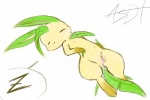 female feral genitals leaf leaf_tail pussy solo tail wet asdfjkl03 nintendo pokemon eeveelution generation_4_pokemon leafeon pokemon_(species) 3:2