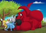 anthro balls big_breasts big_butt breasts butt butt_lick female female/female genitals group huge_breasts huge_butt hyper hyper_breasts hyper_butt intersex intersex/female licking muscular smothering thick_thighs tongue darkshasion_(artist) blue's_clues clifford_the_big_red_dog martha_speaks nickelodeon blue_(blue's_clues) clifford_(clifford_the_big_red_dog) mamma_orca martha_lorraine canid canine cetacean dolphin mammal marine oceanic_dolphin orca toothed_whale hi_res