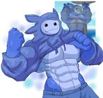 abs anthro barazoku biceps biped clothed clothing hoodie looking_at_viewer male muscular muscular_anthro muscular_male pecs raised_clothing raised_hoodie raised_topwear solo topwear youngjavii amphibian axolotl marine mole_salamander salamander 2024 hi_res