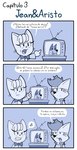 age_difference angry anthro cameo duo electronics female humor older_female parody television television_antenna television_show text el_senor_erizo bluey_(series) jean_and_aristo_(comic) no_debts_(comic) antoinette_ida_aristotle bluey_heeler jean_blueeyes arctic_fox canid canine domestic_cat felid feline felis fox mammal true_fox hi_res monochrome spanish_text translated