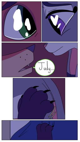 anthro claws dialogue duo female fur grey_body grey_fur imminent_kiss male orange_body orange_fur rabbit_ears hahstudios disney zootopia judy_hopps nick_wilde canid canine european_rabbit fox lagomorph leporid mammal oryctolagus rabbit red_fox true_fox comic