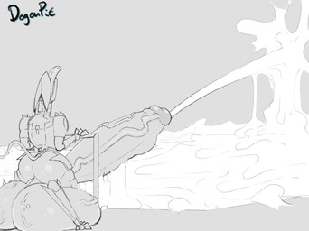 big_butt big_penis bodily_fluids butt cum genital_fluids genitals huge_butt huge_penis humanoid_genitalia humanoid_penis hyper hyper_genitalia hyper_penis machine male penis solo tongue tongue_out degenpit konami metal_gear metal_gear_rising:_revengeance platinumgames blade_wolf robot robot_feral monochrome