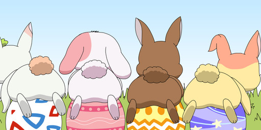 brown_body brown_fur butt cotton_tail easter_egg egg female female_feral feral floppy_ears fur group holidays logo lying male male_feral on_front pink_body pink_fur pokemon_egg white_body white_fur yellow_body yellow_fur pichu90 easter happy_happy_clover nintendo pokemon clover_(happy_happy_clover) kale_(happy_happy_clover) mallow_(happy_happy_clover) shallot_(happy_happy_clover) lagomorph leporid mammal rabbit absurd_res artist_logo hi_res