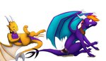 anthro burning butt_on_fire clenched_teeth duo female fire horn humiliation laugh male membrane_(anatomy) membranous_wings pain purple_body purple_scales scales tail teeth wings yellow_sclera tomek1000 european_mythology mythology dragon mythological_creature mythological_scalie scalie western_dragon 7:4 absurd_res digital_media_(artwork) hi_res