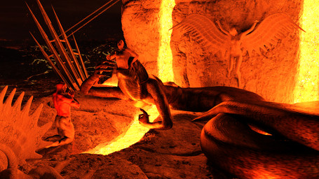 anthro apode fire group hell legless male male/male male_pred male_prey nude serpentine vore threedemon draconcopode human mammal naga reptile scalie snake 16:9 3d_(artwork) daz_studio_(artwork) digital_media_(artwork) hi_res widescreen