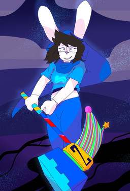 black_hair buckteeth clothed clothing crop_top female flying god_tier hair hammer hoodie scarf shirt solo teeth tools topwear warhammer_of_zillyhoo white_body catjamn homestuck ms_paint_adventures june_egbert animal_humanoid humanoid lagomorph lagomorph_humanoid leporid leporid_humanoid mammal mammal_humanoid rabbit rabbit_humanoid 2026 hi_res trans_(lore) trans_woman_(lore)