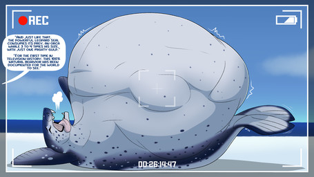 belly big_belly duo eyes_closed female female/female feral feral_pred feral_prey grey_belly grey_body grey_spots grey_tail huge_belly ice large_prey lying offscreen_character on_back open_mouth recording speech_bubble spots tail text vore dolphinproject aquatic cetacean dolphin leopard_seal mammal oceanic_dolphin orca pinniped seal toothed_whale 16:9 2026 english_text hi_res widescreen