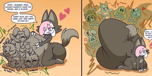 abdominal_bulge ambiguous_gender angry anthro begging belly blush bodily_fluids claws clothed clothing confusion costume crossbones dialogue diaper diaper_bulge diaper_disposal diaper_fetish diapered_pred digestion disposal ellipsis excessive_feces fatal_vore feces female feral full_diaper group heart_symbol hyper hyper_feces kigurumi kneeling looking_at_butt looking_back male mass_vore multiple_prey onesie pooping question_mark raised_tail scat_disposal smug smug_face soiled_diaper soiling soiling_diaper speech_bubble stink_fumes struggling sweat sweatdrop tail text two_panel_image unclean_diaper used_diaper using_diaper vore wearing_diaper wolf_costume worried zipper nyxiettenyxstar chikn_nuggit mythology cheezborger_(chikn_nuggit) chikn_nuggit_(chikn_nuggit) cofi_(chikn_nuggit) fwench_fwy_(chikn_nuggit) iscream_(chikn_nuggit) slushi_(chikn_nuggit) bovid canid canine caprine dragon felid feline fox lagomorph leporid mammal mythological_creature mythological_scalie rabbit scalie sheep 2025 digital_media_(artwork) english_text headshot_portrait hi_res portrait nonbinary_(lore)