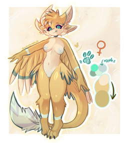 3_toes 4_ears anthro barefoot belly biped black_claws black_sclera blep blue_body blue_nipples blue_vulva breasts claws digitigrade feathered_wings feathers feet female female_anthro female_symbol fingers fluffy fur gender_symbol genitals glistening glistening_body green_eyes green_pawpads heart_symbol inner_ear_fluff long_tail looking_at_viewer markings multi_ear multicolored_body navel nipples nude organs outline pawpads paws simple_background small_breasts smile solo standing stomach symbol tail tan_body toe_claws toes tongue tongue_out tuft vulva white_body white_feathers winged_arms wings yellow_body yellow_feathers strawberrynightmilk kiki_(strawberrynightmilk) avali avian absurd_res hi_res model_sheet