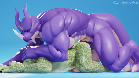 abdominal_bulge abs anthro anthro_on_anthro anthro_penetrated anthro_penetrating anthro_penetrating_anthro ass_up black_fingernails black_nails black_sclera blue_background claws colored_nails doggystyle dominant duo fingernails from_behind_position genitals glans green_body green_scales humanoid_genitalia humanoid_penis jockey_position larger_anthro larger_dom larger_male male male/male male_penetrated male_penetrating male_penetrating_male markings muscular muscular_anthro muscular_male nails penetration penis pink_eyes pink_glans pink_penis pinned pinned_to_ground prone_bone_position pupils purple_body purple_penis purple_scales scales sex simple_background size_difference slit_pupils smaller_anthro smaller_male smaller_penetrated thrusting toe_claws white_body white_claws white_scales yellow_body yellow_markings yellow_scales connivingrat petruz_(modeler) bandai_namco digimon lizard_(petruz) vector_(reaver966) digimon_(species) exveemon lizard reptile scalie 16:9 2022 3d_(artwork) 3d_animation animated digital_media_(artwork) hi_res loop no_sound short_playtime video widescreen