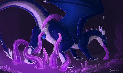 anal anal_penetration animal_genitalia anus blue_body blue_eyes bodily_fluids butt cave claws crystal cum cum_drip cum_in_ass cum_inside digitigrade dripping feet feral feral_penetrated forced forced_oral genital_fluids genital_slit genitals horn looking_back male male_penetrated membrane_(anatomy) membranous_wings nude open_mouth oral oral_penetration paws penetration penis scales sex simple_background slime slit_penetration slit_play solo spikes spikes_(anatomy) tail tentacle_in_ass tentacle_in_mouth tentacle_penetration tentacle_sex tentacles toe_claws trapped ventral_scales white_claws white_horn wings european_mythology mythology astrum_(adergstrum) dragon mythological_creature mythological_scalie scalie western_dragon 2025 digital_drawing_(artwork) digital_media_(artwork) hi_res