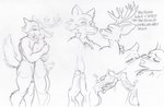 anthro balls beastars canid canine canis deer duo foreskin frottage genitals hug kissing legoshi_(beastars) louis_(beastars) male male/male mammal penile penis sex sketch thebigmansini wolf