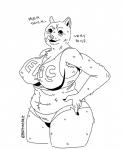 armpit_hair belly big_belly big_breasts big_butt blush body_hair breasts butt clothing female mature_female nipples shirt solo tank_top topwear baphonaut dogelore doge canid canine canis domestic_dog mammal shiba_inu spitz hi_res meme monochrome