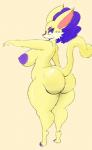 anthro big_breasts big_butt breasts butt female nipples nude simple_background solo pokebii felid feline mammal hi_res