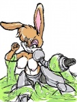 anthro areola arm_cannon female genitals in_peril nipples penetration prosthetic prosthetic_arm prosthetic_leg prosthetic_limb pussy ranged_weapon simple_background solo struggling weapon mutabouru archie_comics sega sonic_the_hedgehog_(archie) sonic_the_hedgehog_(comics) sonic_the_hedgehog_(series) bunnie_rabbot lagomorph leporid mammal rabbit aliasing digital_media_(artwork)