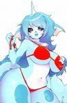 anthro bikini blue_body blue_hair blue_skin clothing duo female hair lifeguard_swimsuit piercing solo swimwear two-piece_swimsuit takkunaki nintendo pokemon splash_(vap_enjoyerts) eeveelution generation_1_pokemon pokemon_(species) vaporeon hi_res