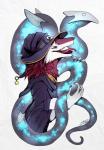 anthro blue_eyes claws clothing fur hat headgear headwear magic_user male open_mouth red_body red_fur simple_background teeth white_background witch altrika cassius_(oldmancassius) sergal