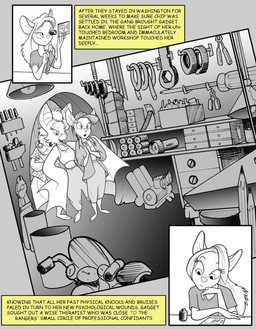 aloha_shirt anthro breasts clothing engine female flashlight group jacket motorcycle pattern_clothing pattern_shirt pattern_topwear pencil_(object) pliers screwdriver shirt text toolbox tools topwear vehicle wrench chris_fischer chip_'n_dale_rescue_rangers disney dale_(disney) foxglove_(cdrr) gadget_hackwrench bat chipmunk ground_squirrel mammal mouse murid murine rodent sciurid english_text hi_res