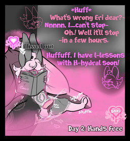 aphrodisiac_gas blush bodily_fluids book covered_eyes cum ejaculation emenata erection fangs genital_fluids genitals hair hands-free long_hair markings penile penis pink_body plump_lower_lip short_stack simple_background status_effect tapering_penis teeth text thick_thighs unusual_bodily_fluids unusual_cum unusual_genital_fluids succubusbnny sirius_blissloom_(succubusbnny) kan'vi english_text hi_res nonbinary_(lore)