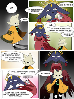 anthro dialogue duo female male text jeffman24 nine_sols red_candle_games goumang_(nine_sols) yi_(nine_sols) humanoid 3:4 comic english_text hi_res