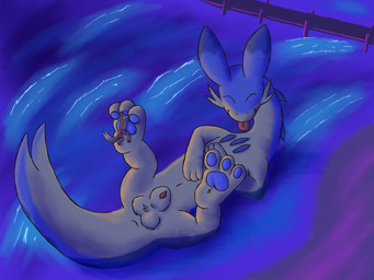 animal_genitalia animal_penis anthro anus back_spikes beach blep blue_body blue_fur blue_markings boxers_(clothing) boxers_only canine_genitalia canine_penis cheek_tuft clothed clothing detailed_background docks duo eyes_closed facial_tuft feet feral foot_fetish foot_lick foot_play fur genitals hug licking licking_paws lying macro male markings navel night nude on_back partially_clothed pawpads paws penis sheath size_difference spikes spikes_(anatomy) tail tailbutt tongue tongue_out topless tuft underwear underwear_only water white_body white_fur doomboggy palworld pocketpair canid canine canis chillet mammal mustelid pal_(species) wolf 2025 digital_media_(artwork) full-length_portrait hi_res krita_(artwork) portrait shaded