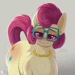 aroused blush butt eyelashes eyewear female feral glasses hair jewelry mature_female necklace red_hair reddened_butt smile solo text thick_thighs wearing_glasses yellow_body pyroxtra friendship_is_magic hasbro my_little_pony mrs._shy_(mlp) equid equine mammal 1:1 absurd_res hi_res