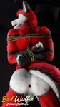 anthro arms_tied balls biped black_nose bound butt claws digitigrade fluffy fur genitals hair male male_anthro nude pawpads paws penile penis red_body red_fur sex tail whiskers white_body white_fur white_whiskers red_wulfie blender_cycles red_(red_wulfie) canid canine canis mammal wolf 2025 3d_(artwork) 9:16 blender_(artwork) digital_media_(artwork) hi_res watermark