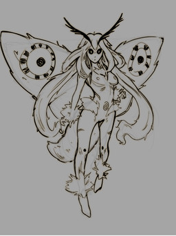 breasts female hair long_hair looking_at_viewer nipples nude slim solo nooken animal_humanoid arthropod arthropod_humanoid humanoid insect insect_humanoid lepidopteran lepidopteran_humanoid moth moth_humanoid absurd_res hi_res sketch