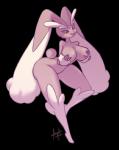 anthro anthrofied big_breasts breasts featureless_breasts female holding_breast looking_at_viewer nude open_mouth simple_background solo transparent_background wide_hips acrylictoon nintendo pokemon generation_4_pokemon lopunny pokemon_(species) alpha_channel hi_res