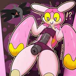 antennae_(anatomy) anthro big_penis biped blush bodily_fluids clothed clothing cutaway duo eyelashes female flat_chested front_view genital_fluids genitals hair heart_symbol huge_penis interrobang looking_down magenta_hair male male/female monotone_body motion_lines navel outline penile penis penis_under_another's_clothing pink_body precum sex smile standing sweat sweaty_body text thick_thighs underwear underwear_only yellow_sclera oxyoxyoxyox bug_(sodabug) licorice_(oxyoxyoxyox) amphibian aquatic arthropod axolotl insect mantis mole_salamander salamander 1:1 2024 artist_name digital_drawing_(artwork) digital_media_(artwork) hi_res