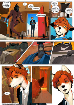 anthro back_muscles bag barbell beverage black_hair blep blue_sky brown_body business_suit butt casual_nudity clothed clothed/nude clothed_anthro clothed_male clothes_on_floor clothing coffee curious detailed_background dialogue door duo footwear fully_clothed hair larger_male long_hair looking_around male messy_room muscular muscular_anthro muscular_butt muscular_male nude nude_anthro nude_male open_door orange_body orange_hair red_door shoes size_difference sky suit text tongue tongue_out trash_bag weights yellow_eyes purplebirdman nike laurie_(purplebirdman) ricky_(purplebirdman) canid canine equid equine fox horse mammal 2026 colored comic detailed digital_drawing_(artwork) digital_media_(artwork) english_text multiple_scenes shaded