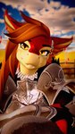accessory amber_eyes anthro armor armor_plates black_clothing blonde_hair clothed clothing collar ear_piercing ear_ring grey_armor hair hair_accessory headdress jewelry knight_armor male medieval_armor metal_armor pendant piercing plate_armor red_body red_scales ring_piercing scales silver_(metal) silver_armor silver_collar snout solo steel_armor tan_body tan_scales vrchat_model yellow_eyes foxipaws_(modeler) vinci19 mythology vrchat vinci_the_dragon dragon mythological_creature mythological_scalie scaled_dragon scalie 2023 3d_(artwork) absurd_res digital_media_(artwork) hi_res