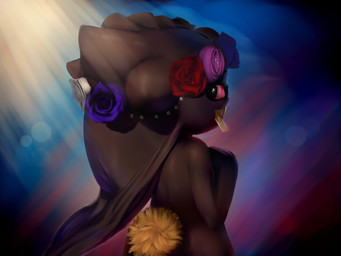 black_body black_skin breasts covering covering_breasts covering_self doll female flower not_furry plant solo plantpenetrator nintendo pokemon banette generation_3_pokemon ghost pokemon_(species) spirit 4:3 digital_media_(artwork) hi_res