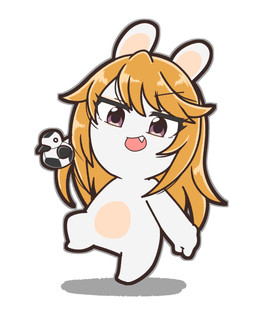 alternate_species anthro bangs bent_leg black_eyebrows eyebrow_through_hair eyebrows eyelashes eyelashes_through_hair fangs featureless_crotch featureless_feet feet female female_anthro fist fur furrification grey_outline hair jumping lidded_eyes light long_ears long_hair midair mitten_hands noseless nude nude_anthro nude_female open_mouth open_smile orange_hair outline pink_mouth pupils purple_eyes rabbidification rubber_duck simple_background smile solo straight_arm tan_eyelids tan_inner_ear teeth text translucent translucent_hair white_background white_body white_fur charisuke cygames idolmaster_cinderella_girls raving_rabbids rayman_(series) ubisoft haru_yuuki lagomorph mammal rabbid 2024 absurd_res colored digital_drawing_(artwork) digital_media_(artwork) english_text full-length_portrait hi_res japanese_description lighting portrait shaded simple_shading