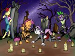 anthro blood bodily_fluids cemetery chain female gore group holidays hook lament_configuration leather male tail terror torture zooshi friendship_is_magic halloween hasbro hellraiser my_little_pony mythology apple_bloom_(mlp) scootaloo_(mlp) spike_(mlp) sweetie_belle_(mlp) cenobite dragon equid equine horse mammal mythological_creature mythological_scalie pony scalie 2023 hi_res