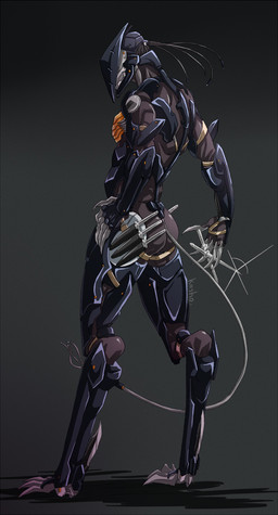 anthro anthrofied black_body black_skin claws dreadlocks holding_melee_weapon holding_object holding_weapon knife machine male melee_weapon solo text throwing_knives weapon koshou_(koko2589) konami metal_gear metal_gear_rising:_revengeance platinumgames blade_wolf canid canine canis mammal robot robot_anthro wolf english_text hi_res watermark