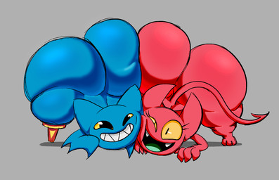 anthro bent_over big_butt black_eyes blue_body butt colored_edit duo fangs female huge_butt huge_hips huge_thighs hyper loli looking_at_viewer nude open_mouth pegleg red_body smile smiling_at_viewer teeth thick_thighs touching_butt wide_hips yellow_sclera young young_anthro young_female young_humanoid kiffy_(artist) third-party_edit cartoon_network mao_mao:_heroes_of_pure_heart satina_(series) adorabat satina bat demon humanoid imp mammal 2025 crossover digital_media_(artwork) hi_res