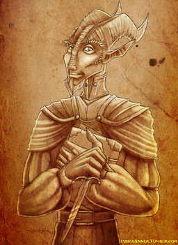 beard big_horn book claws clothing dagger facial_hair horn long_ears male melee_weapon not_furry robe solo weapon janner3d julian_okkeuron demon demon_humanoid horned_humanoid humanoid concept_art