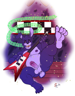 anthro anus balls black_sclera blood bodily_fluids buckteeth erection exhibitionism fur genitals machine male nipples nude open_mouth penis pose presenting presenting_penis purple_body purple_fur solo spread_legs spreading teeth shishibro five_nights_at_freddy's scottgames bonnie_(fnaf) android lagomorph leporid mammal rabbit robot 2022 absurd_res digital_media_(artwork) hi_res pinup