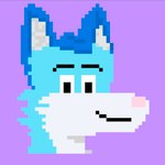 anthro blue_body blue_fur blue_hair fur hair male pink_nose pupils smile solo white_body white_fur oddiefox fluke_the_husky canid canine canis domestic_dog husky mammal nordic_sled_dog spitz 1:1 hi_res