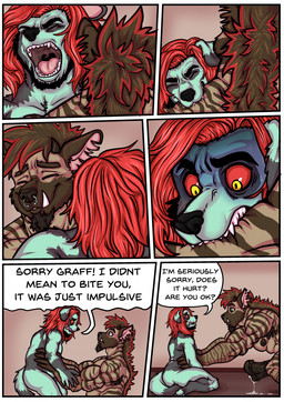 abs animal_genitalia animal_penis anthro anthro_on_anthro armpit_hair balls beard biped bite black_body black_fur black_hair blue_body blue_fur body_hair broad_shoulders brown_body brown_fur brown_hair dialogue equine_genitalia equine_penis erection facial_hair facial_piercing fangs fur genitals glans goatee green_eyes hair horn humanoid_genitalia humanoid_penis inside looking_pleasured male male/male mane multicolored_hair muscular muscular_anthro muscular_arms muscular_male neck_bite nose_piercing notched_ear nude nude_anthro nude_male overweight overweight_male pecs penis piercing pubes red_hair red_sclera septum_piercing slightly_chubby slightly_chubby_male solo speech_bubble striped_body striped_genitalia striped_penis stripes teeth text two_tone_hair vein veiny_muscles veiny_penis yellow_eyes kobu_art graffyeen kobu border_collie canid canine canis collie domestic_dog herding_dog hyena mammal pastoral_dog sheepdog striped_hyena 2021 comic english_text hi_res