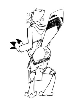 anal_oviposition anthro belt blush bottomwear bottomwear_down bulge butt clothed clothing egg embarrassed hoodie male oviposition pants pants_down partially_clothed solo studded_belt studs topwear topazknight keith_(topazknight) avian bird gull lari larid black_and_white hi_res monochrome sketch