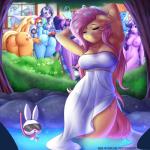 1:1 2019 ambiguous_gender angel_(mlp) anthro anus applejack_(mlp) areola bathing blue_eyes blush bodily_fluids breasts bubble butt butt_grab camera clothing cutie_mark digital_media_(artwork) earth_pony equid equine eyelashes eyes_closed feathered_wings feathers feet female female/female fluttershy_(mlp) friendship_is_magic genitals green_eyes group hair hand_on_butt hands_behind_head hasbro hi_res horn horse humanoid_feet incest_(lore) lagomorph legwear leporid limestone_pie_(mlp) looking_at_viewer mammal mane_six_(mlp) marble_pie_(mlp) maud_pie_(mlp) my_little_pony mythological_creature mythological_equine mythology nipples nude partially_submerged pegasus pinkie_pie_(mlp) plantigrade pony purple_eyes pussy rabbit rainbow_dash_(mlp) rarity_(mlp) saliva saliva_string sibling_(lore) sister_(lore) sisters_(lore) smile starlight_glimmer_(mlp) text trixie_(mlp) twilight_sparkle_(mlp) twistedscarlett60 unicorn url water wet window wings